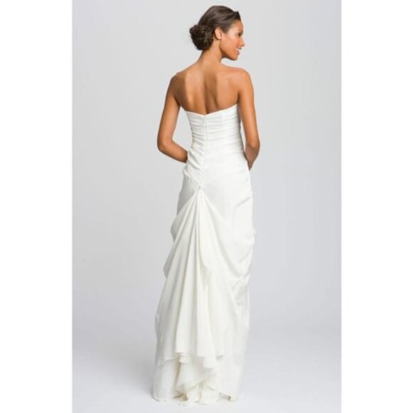 Nicole Miller from Nordstrom - Pleated Bodice Silk Wedding Gown, Size 8 (New) - Picture 5 of 6